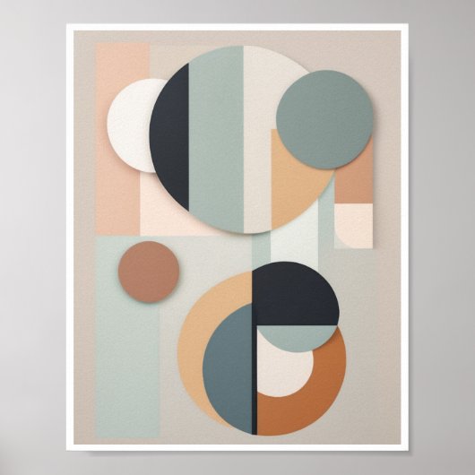 Minimalistische abstracte compositie geometrische  poster (Voorkant)