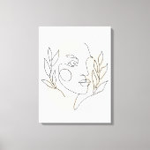 Minimalistische Abstracte Face Line Art Canvas Afdruk (Voorkant)