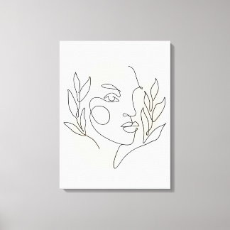 Minimalistische Abstracte Face Line Art Canvas Afdruk