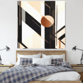 Minimalistische Abstracte Geometrie met Cirkel Canvas Afdruk (Insitu (Slaapkamer))