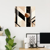 Minimalistische abstracte geometrie met cirkel poster (Thuiskantoor)
