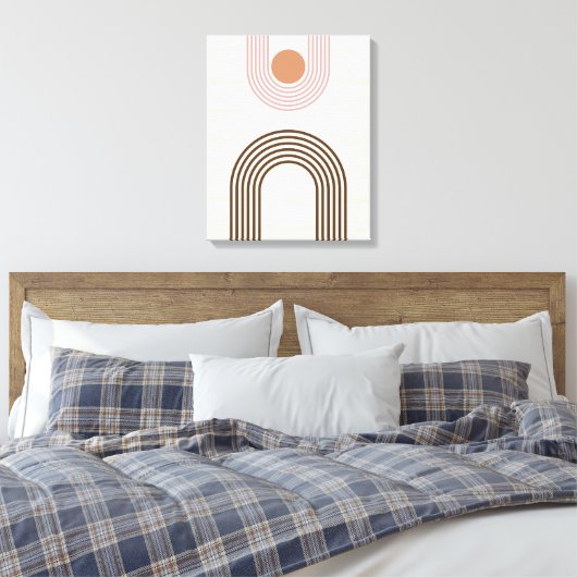 Minimalistische Abstracte geometrie uit het midden Canvas Afdruk (Insitu (Slaapkamer))