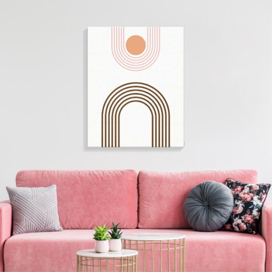 Minimalistische Abstracte geometrie uit het midden Canvas Afdruk (Insitu (Woonkamer))