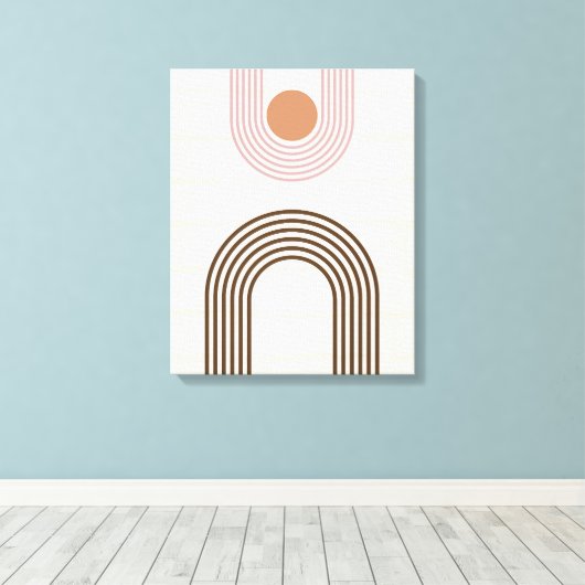 Minimalistische Abstracte geometrie uit het midden Canvas Afdruk (Insitu (Houten vloer))