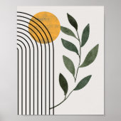 Minimalistische Abstracte geometrische botanische  Poster (Voorkant)