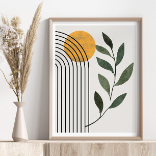 Minimalistische Abstracte geometrische botanische  Poster