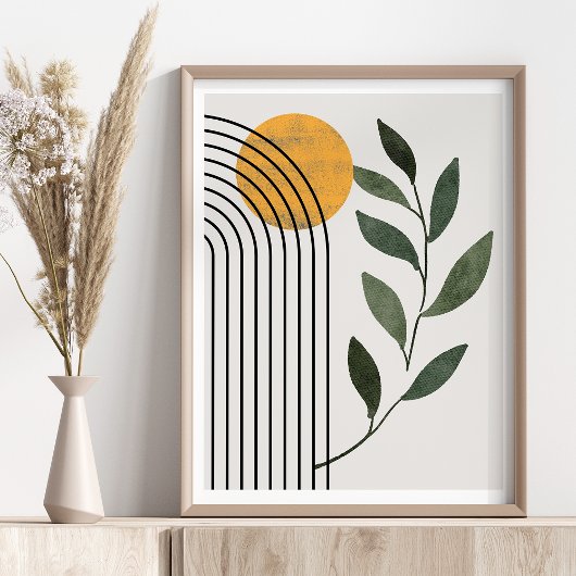 Minimalistische Abstracte geometrische botanische  Poster