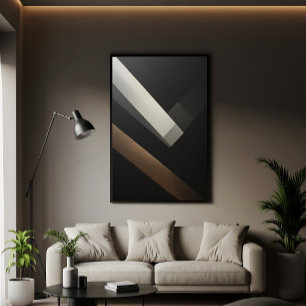 Minimalistische Abstracte Geometrische Diagonale B Poster