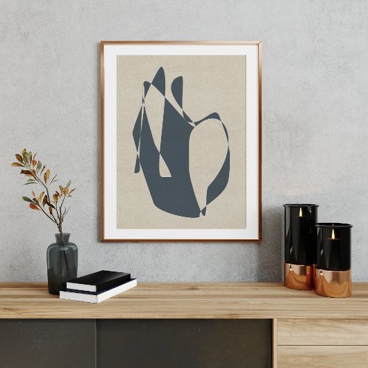 Minimalistische Abstracte geometrische grijze neut Poster