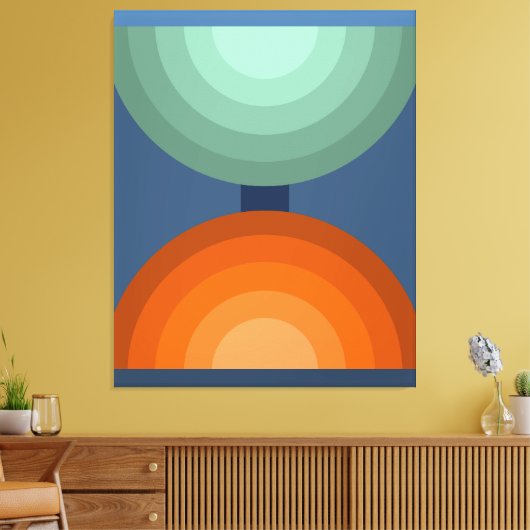 Minimalistische Abstracte geometrische kunst Groen Canvas Afdruk (Insitu (Woonkamer))