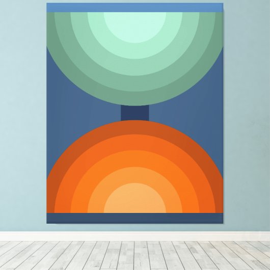 Minimalistische Abstracte geometrische kunst Groen Canvas Afdruk (Insitu (Houten vloer))