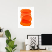 Minimalistische abstracte geometrische kunst in or poster (Thuiskantoor)