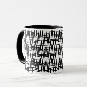 Minimalistische abstracte geometrische lijnkunst mok