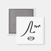 Minimalistische Abstracte Gezicht Moderne Kunst De Magneet (Voorkant / Achterkant)