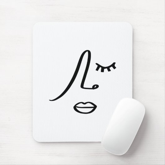Minimalistische Abstracte Gezicht Moderne Kunst De Muismat (Met muis)