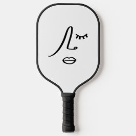 Minimalistische Abstracte Gezicht Moderne Kunst De Pickleball Paddle