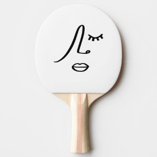 Minimalistische Abstracte Gezicht Moderne Kunst De Tafeltennisbatje