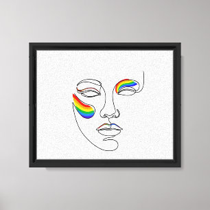 Minimalistische Abstracte Gezichtlijn Kunst Muurku Canvas Afdruk