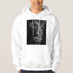 Minimalistische abstracte gezichtslijn kunst. hoodie