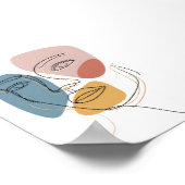 Minimalistische Abstracte Gezichtsportret één lijn Poster (Hoek)