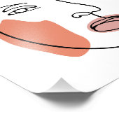 Minimalistische Abstracte Gezichtsportret Line Art Foto Afdruk (Hoek)