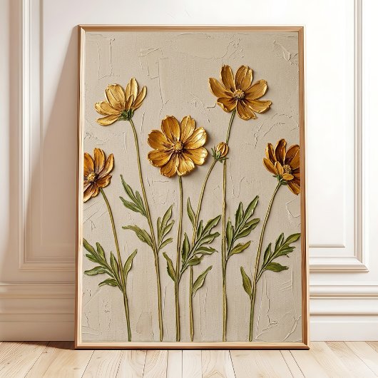 Minimalistische Abstracte Gouden Kosmos Muurkunst Poster