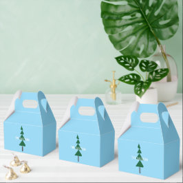 Minimalistische Abstracte Groene Chic Kerstboom Bedankdoosjes
