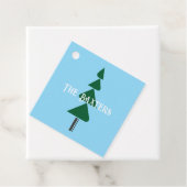 Minimalistische Abstracte Groene Chic Kerstboom Bedankjes Labels (In situ)