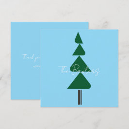 Minimalistische Abstracte Groene Chic Kerstboom Bedankkaart