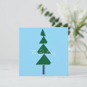 Minimalistische Abstracte Groene Chic Kerstboom Bedankkaart (Staand voorkant)