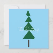 Minimalistische Abstracte Groene Chic Kerstboom Bedankkaart (Voorkant)