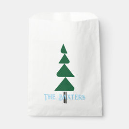 Minimalistische Abstracte Groene Chic Kerstboom Bedankzakje