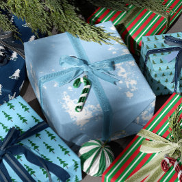 Minimalistische Abstracte Groene Chic Kerstboom Cadeaupapier