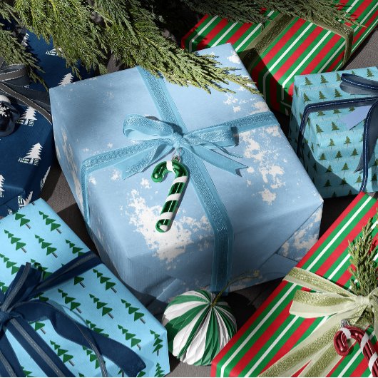 Minimalistische Abstracte Groene Chic Kerstboom Cadeaupapier