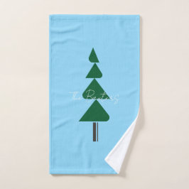 Minimalistische Abstracte Groene Chic Kerstboom Handdoek