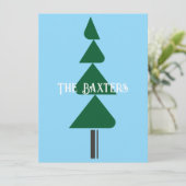 Minimalistische Abstracte Groene Chic Kerstboom Kaart (Staand voorkant)