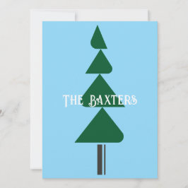 Minimalistische Abstracte Groene Chic Kerstboom Kaart
