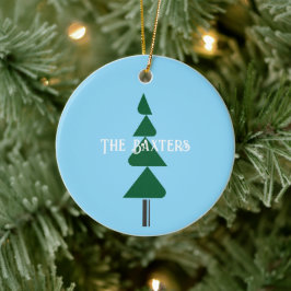 Minimalistische Abstracte Groene Chic Kerstboom Keramisch Ornament
