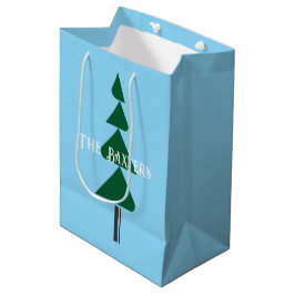 Minimalistische Abstracte Groene Chic Kerstboom Medium Cadeauzakje