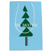 Minimalistische Abstracte Groene Chic Kerstboom Medium Cadeauzakje (Voorkant)