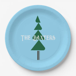 Minimalistische Abstracte Groene Chic Kerstboom Papieren Bordje