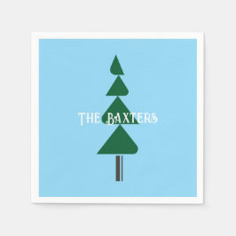 Minimalistische Abstracte Groene Chic Kerstboom Servet
