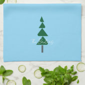 Minimalistische Abstracte Groene Chic Kerstboom Theedoek (Gevouwen)