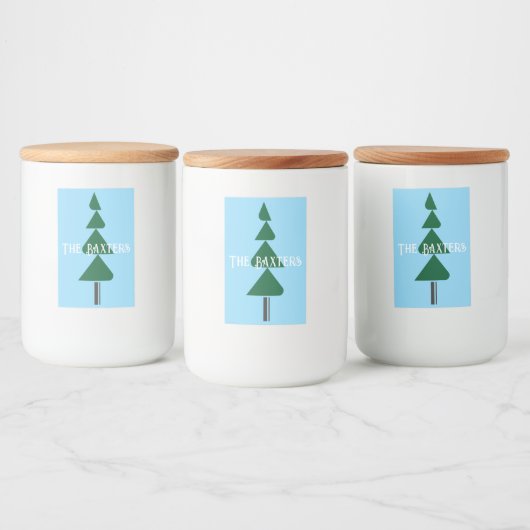 Minimalistische Abstracte Groene Chic Kerstboom Voedselcontainer Etiket (Flessen)