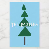 Minimalistische Abstracte Groene Chic Kerstboom Voedselcontainer Etiket (Enkel label)