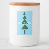 Minimalistische Abstracte Groene Chic Kerstboom Voedselcontainer Etiket (Voorkant)