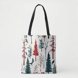 Minimalistische abstracte herfstbosscene tote bag