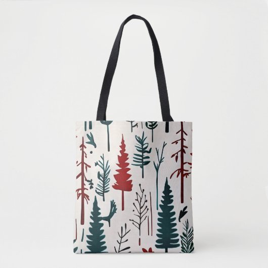 Minimalistische abstracte herfstbosscene tote bag (Voorkant)