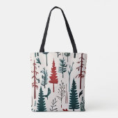 Minimalistische abstracte herfstbosscene tote bag (Achterkant)