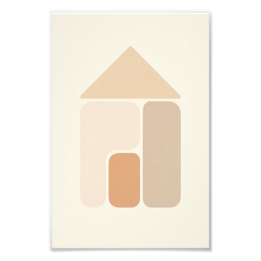 Minimalistische Abstracte Huis Poster (Voorkant)